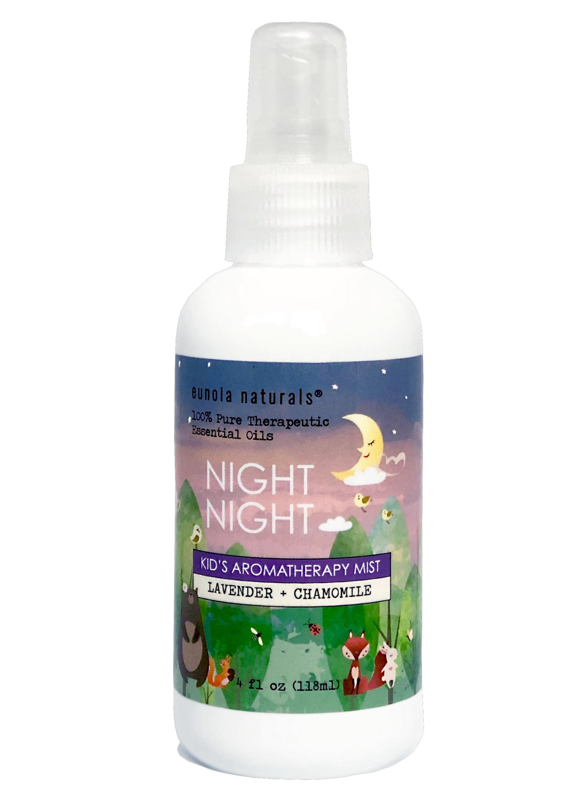 NIGHT NIGHT -Kid's Lavender + Chamomile Aromatherapy Mist, Kid Safe Sleep Spray, All Natural + Healthy Bedtime Spray